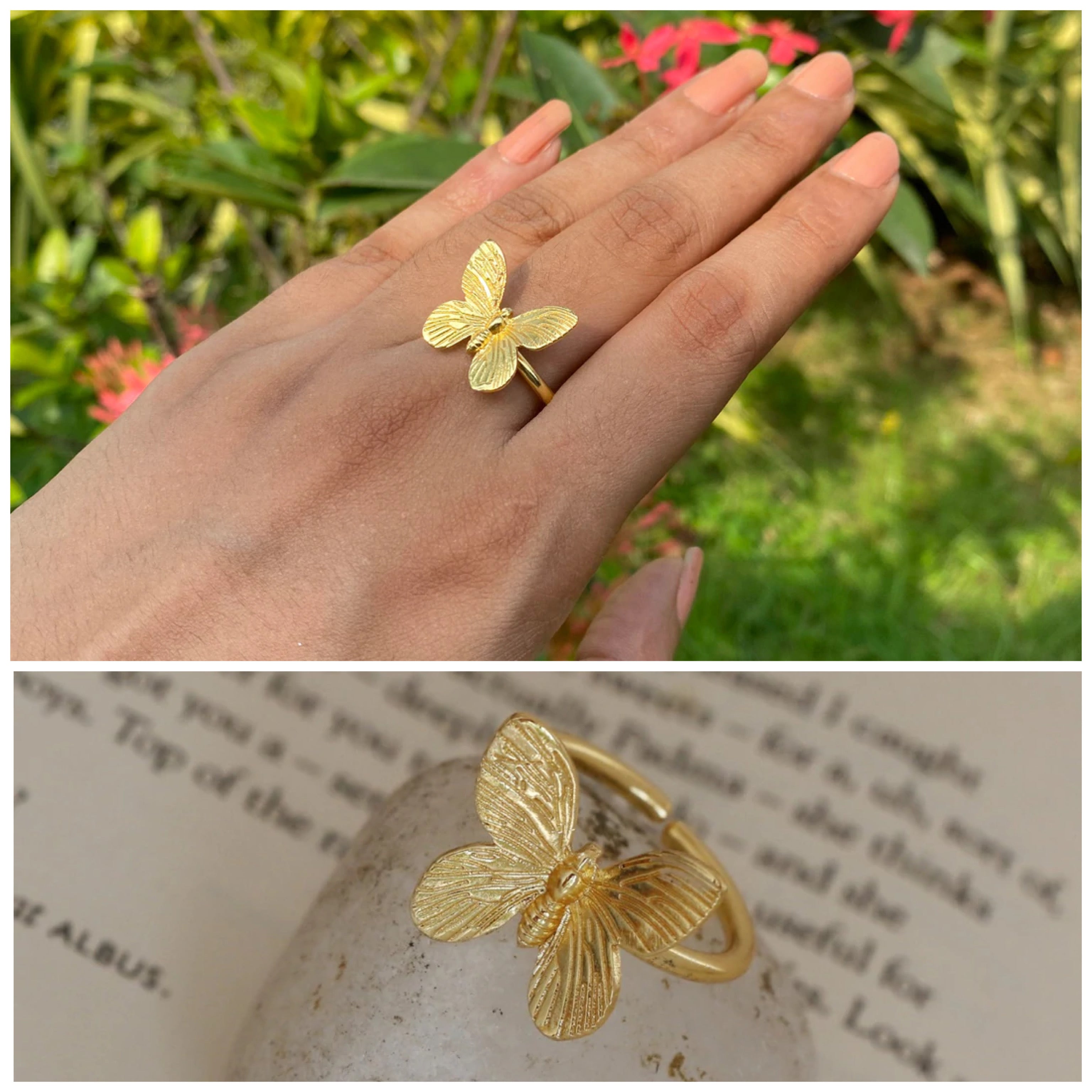 Gold Butterfly outlet Ring