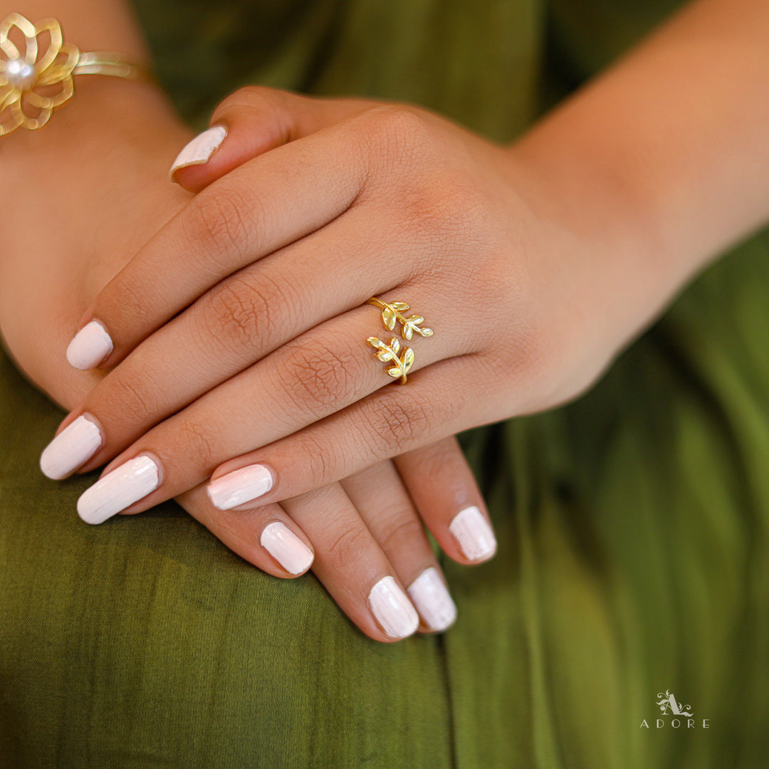 Noura Golden Plant Ring