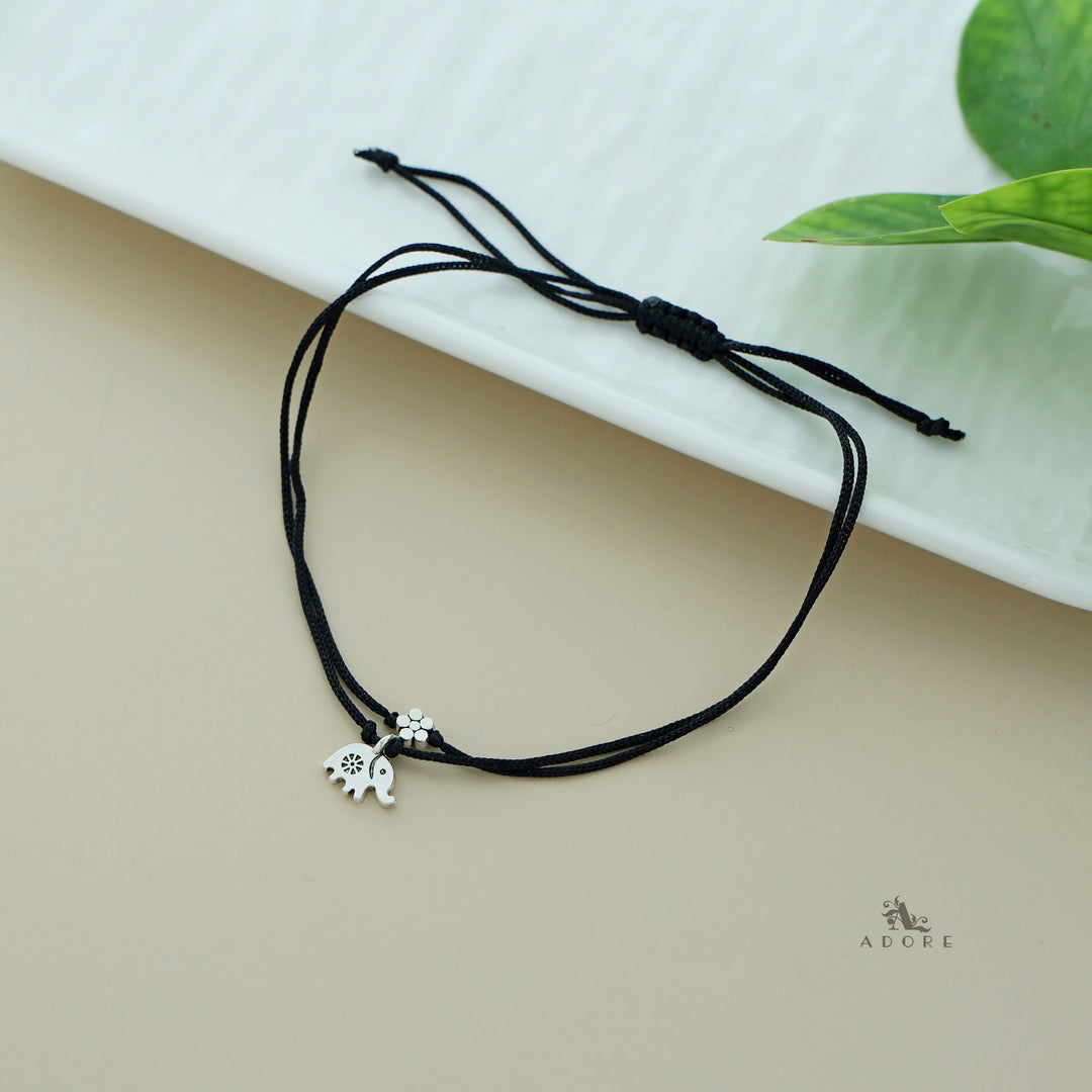 Elephant Floral Thread Anklet (Single Piece)