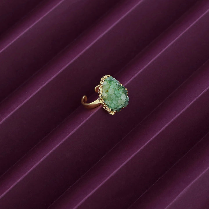 Golden Electro Plated Druzy Stone Ring