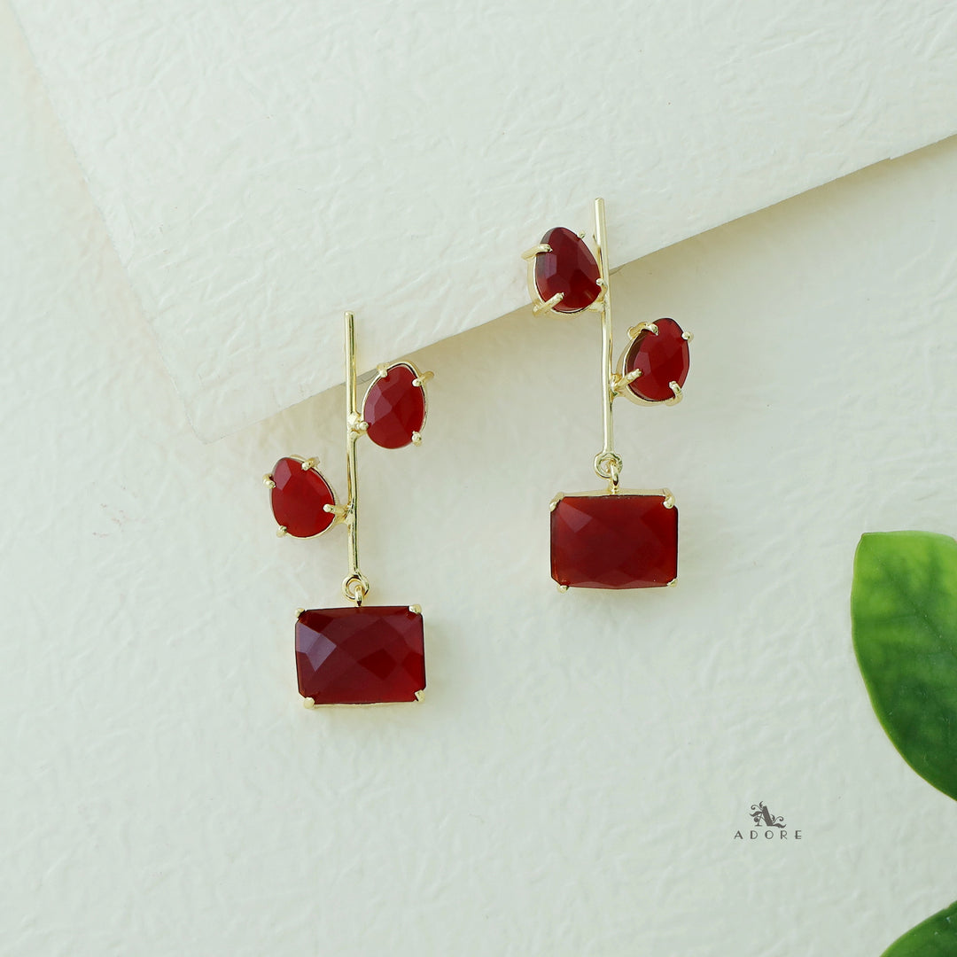 Lillian Glossy Drop + Rectangle Earring