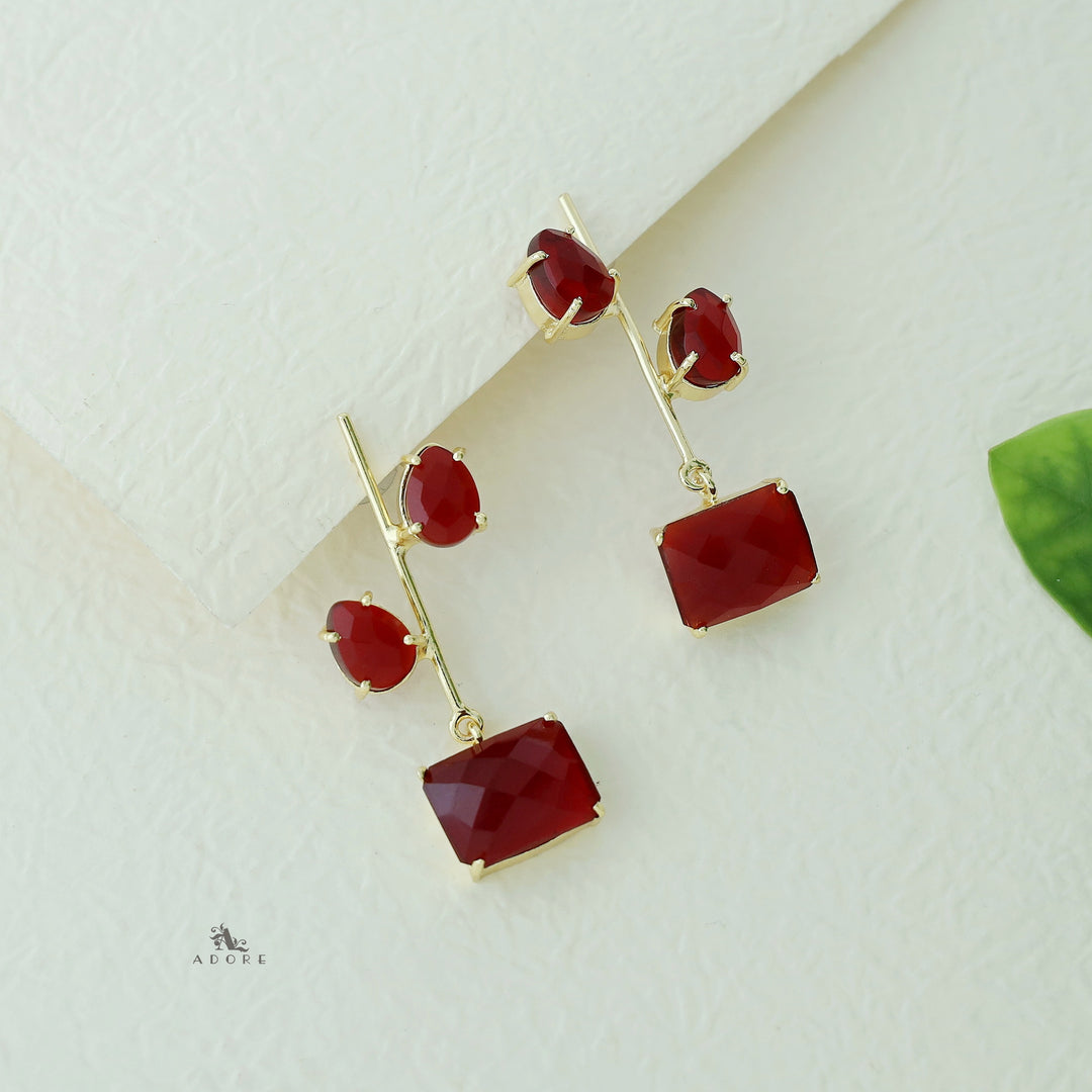 Lillian Glossy Drop + Rectangle Earring