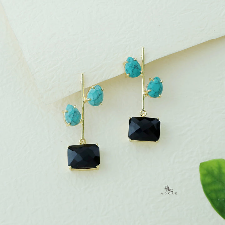 Lillian Glossy Drop + Rectangle Earring