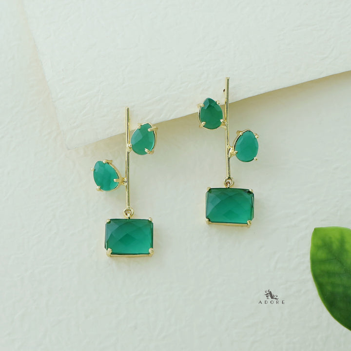 Lillian Glossy Drop + Rectangle Earring