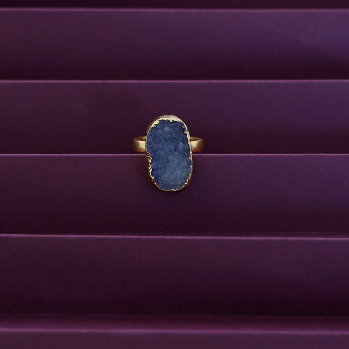 Golden Electro Plated Druzy Stone Ring