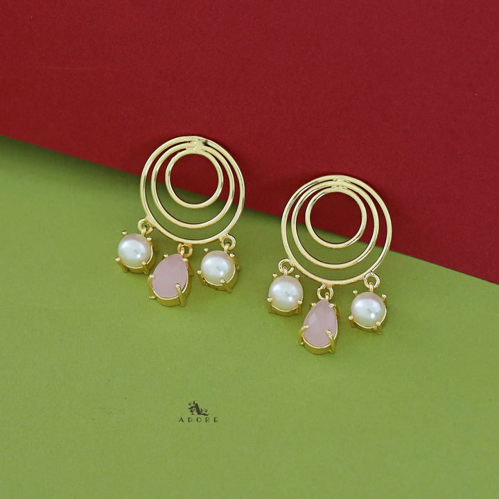 Betsy Golden Glossy Tri Circle Earring