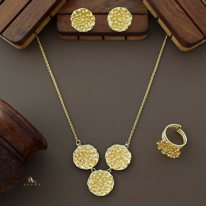 Golden Dotted Flower Combo