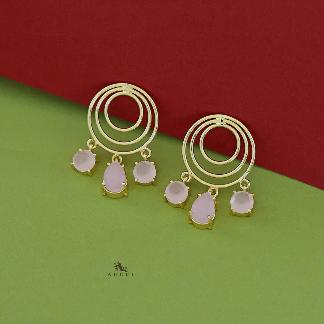 Betsy Golden Glossy Tri Circle Earring