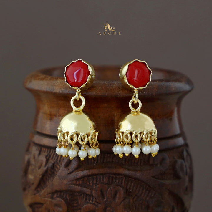 Nayeli Golden Pearl Jhumka