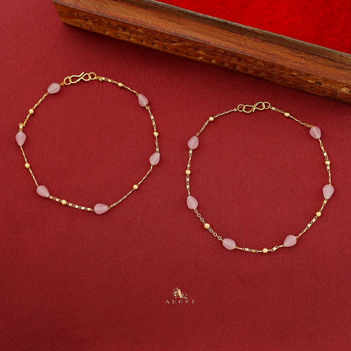 Amara Golden Ball Kemp Stone Anklet