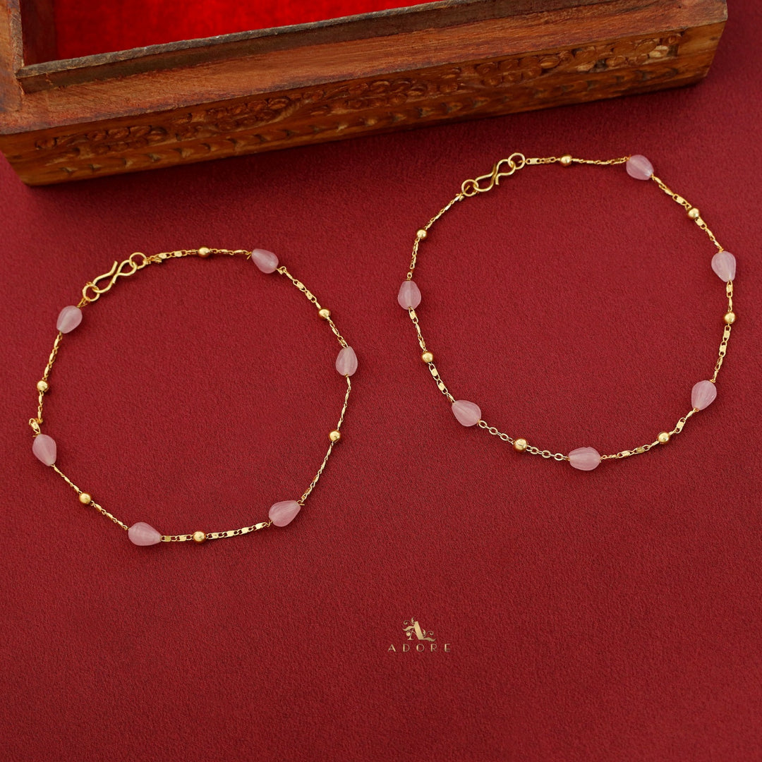 Amara Golden Ball Kemp Stone Anklet