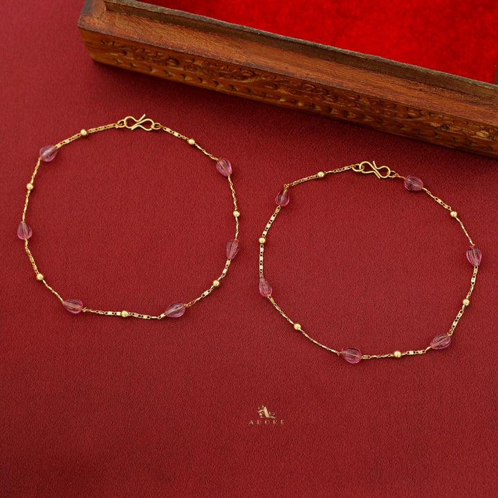 Amara Golden Ball Kemp Stone Anklet