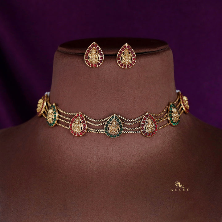 Daamini 4 Layer Lakshmi Choker With Stud