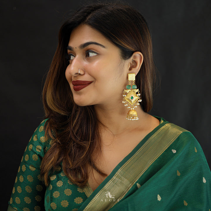 Akshara Golden Diamond Ghungroo Earring