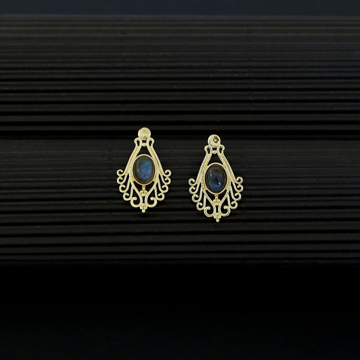 Uthra Golden Glossy Stone Earring