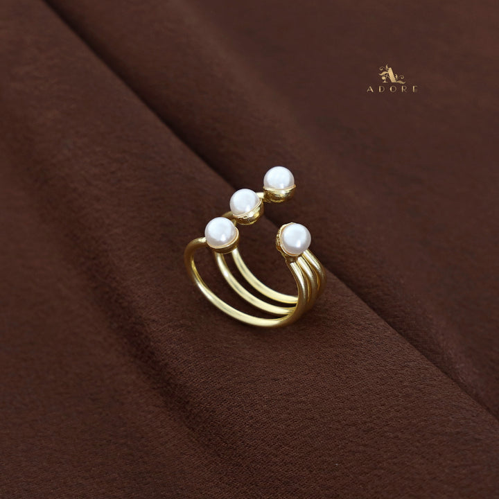 Golden 4 Pearl Ring