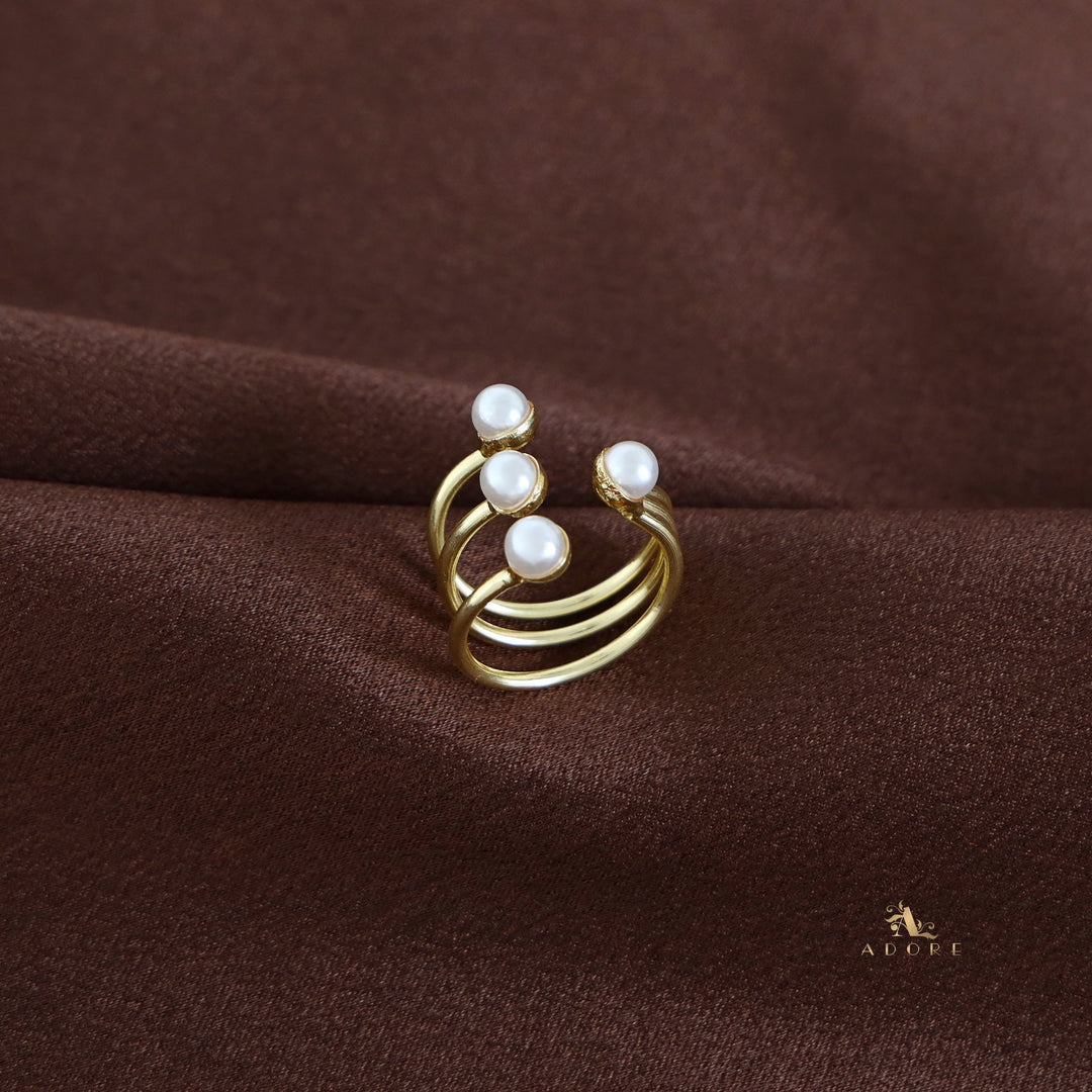 Golden 4 Pearl Ring