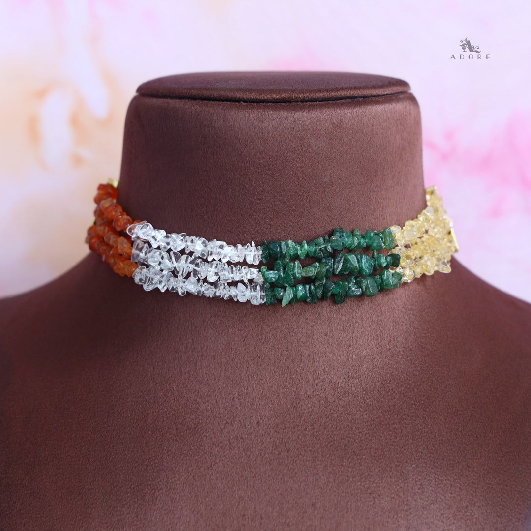 Zarra 3 Layer Raw Stone Choker