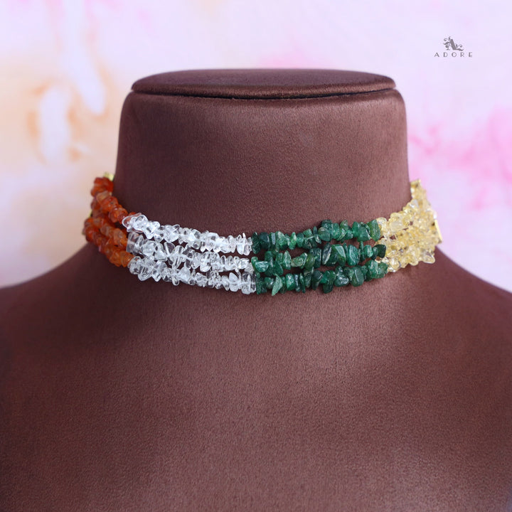 Zarra 3 Layer Raw Stone Choker