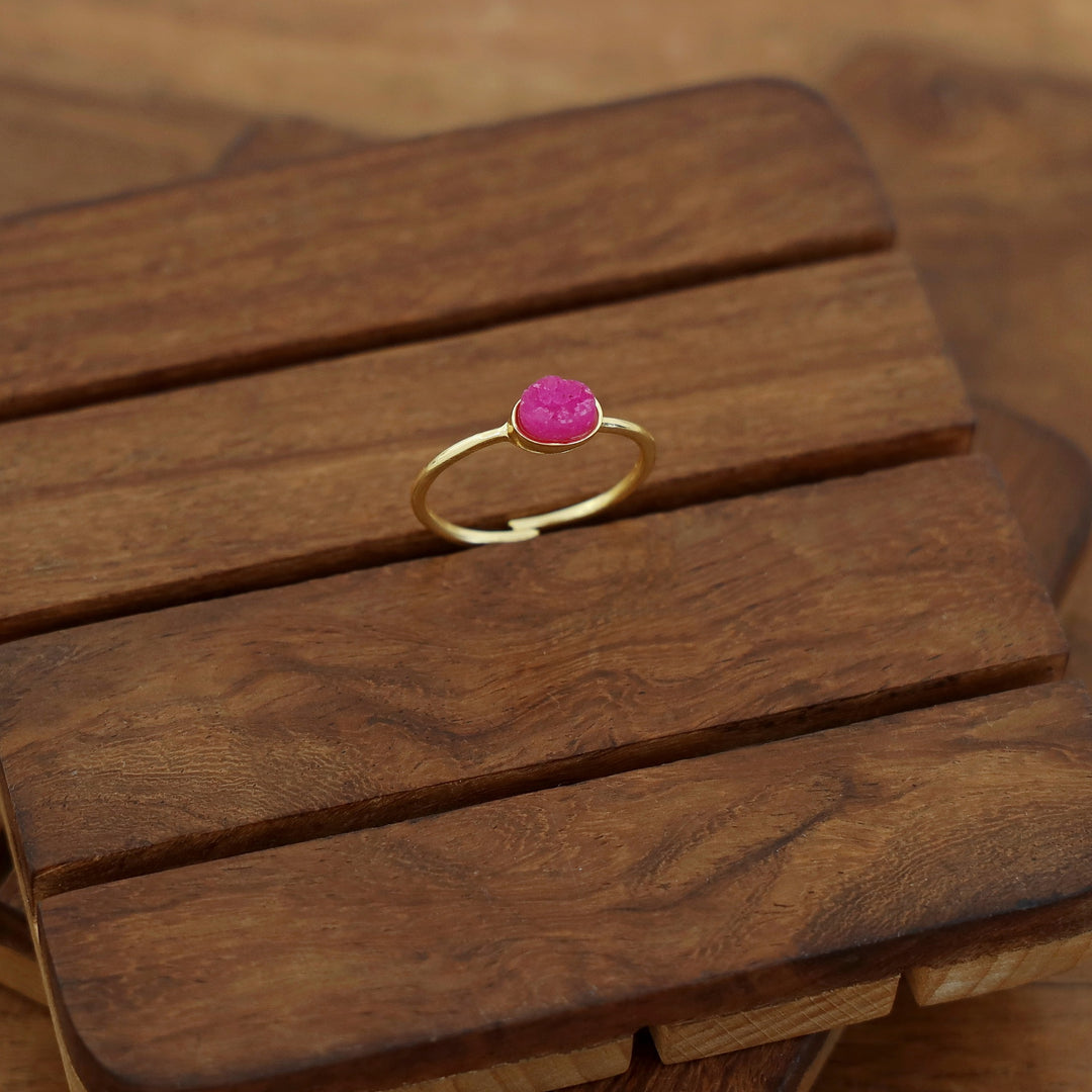 Sally Golden Druzy Stone Ring