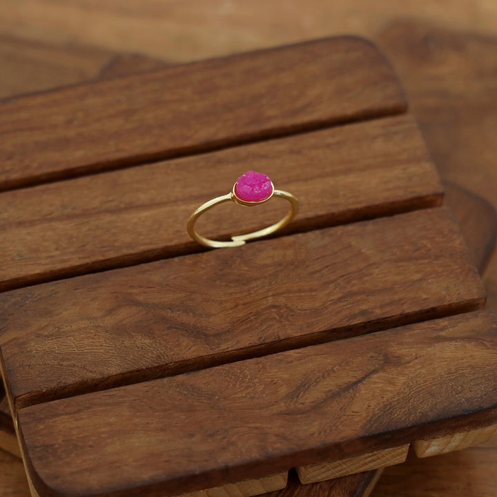 Sally Golden Druzy Stone Ring