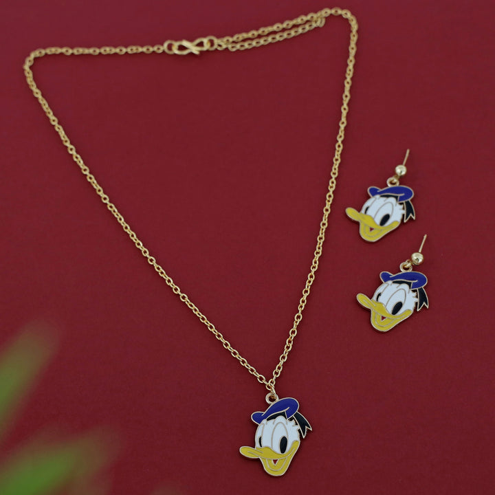 Cartoon Kids Charms Neckpiece With Earring