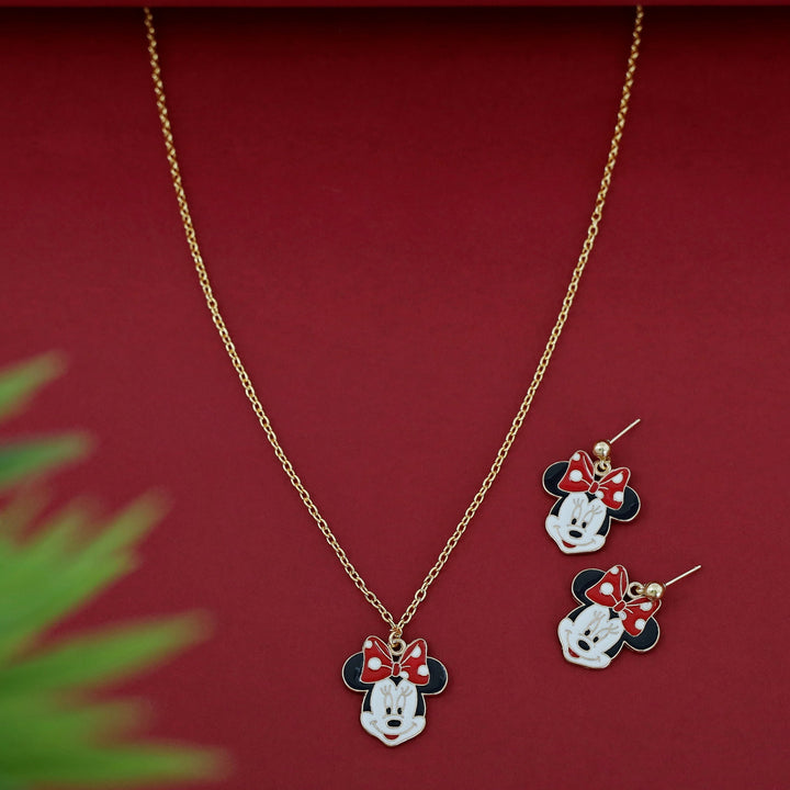 Cartoon Kids Charms Neckpiece With Earring