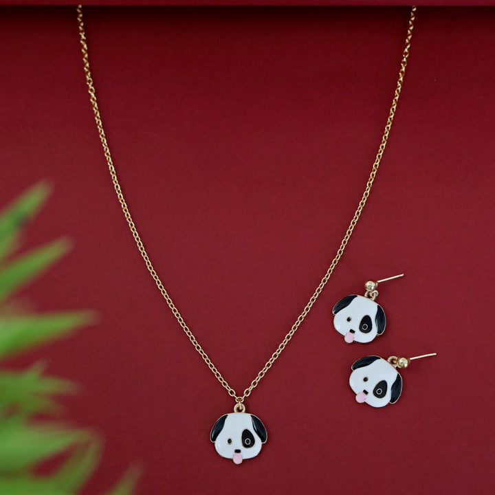 Cartoon Kids Charms Neckpiece With Earring