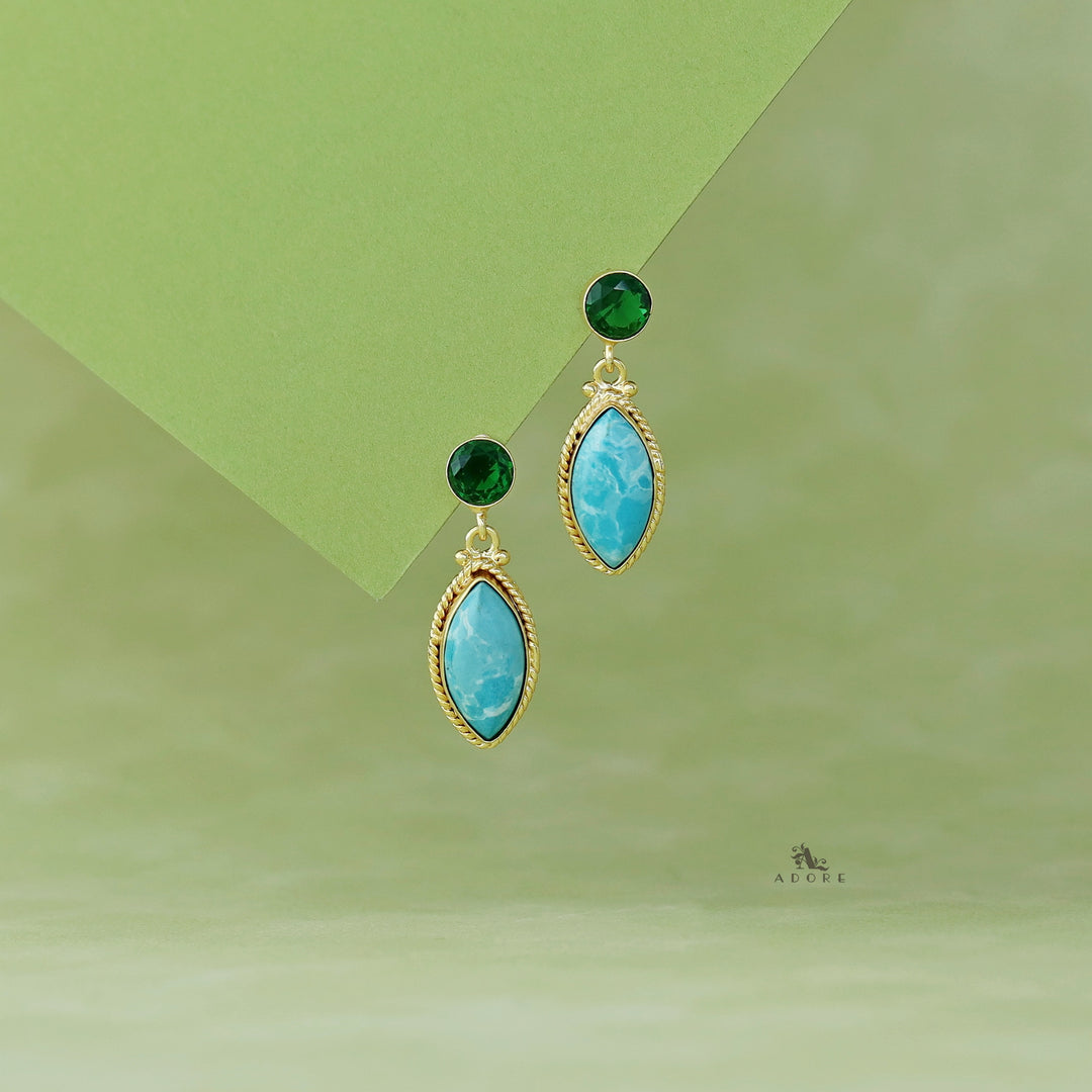 Riha Ellipse Turquoise Earring