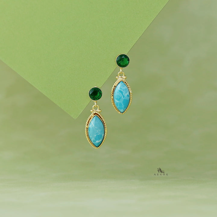 Riha Ellipse Turquoise Earring