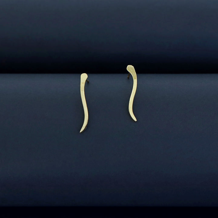 Golden Curvy Line Earring