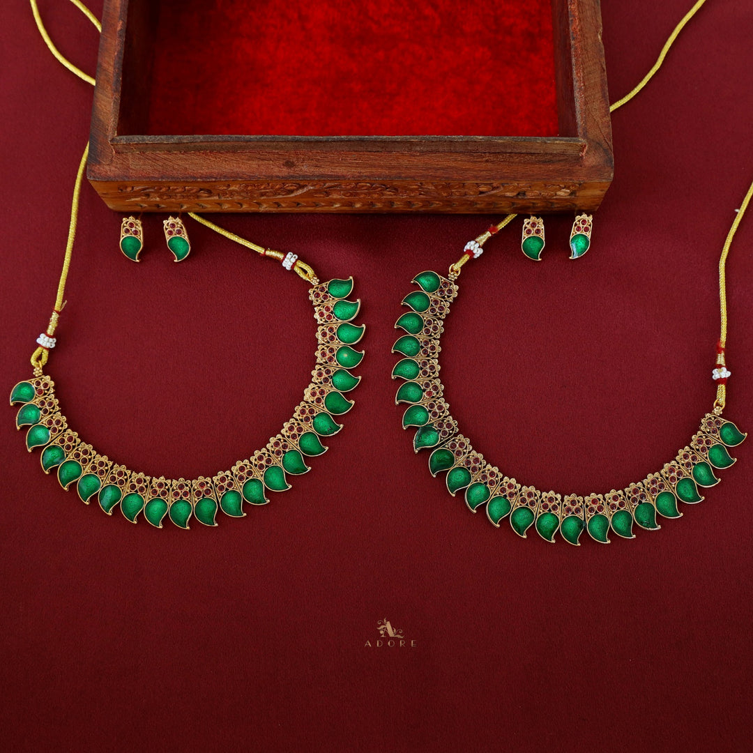 Avani Palakka Neckpiece With Earring