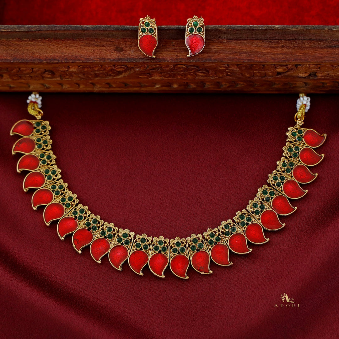 Avani Palakka Neckpiece With Earring