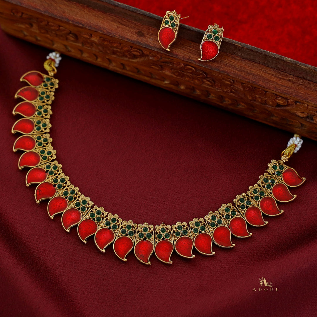 Avani Palakka Neckpiece With Earring