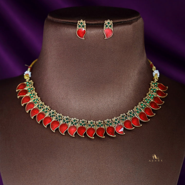 Avani Palakka Neckpiece With Earring