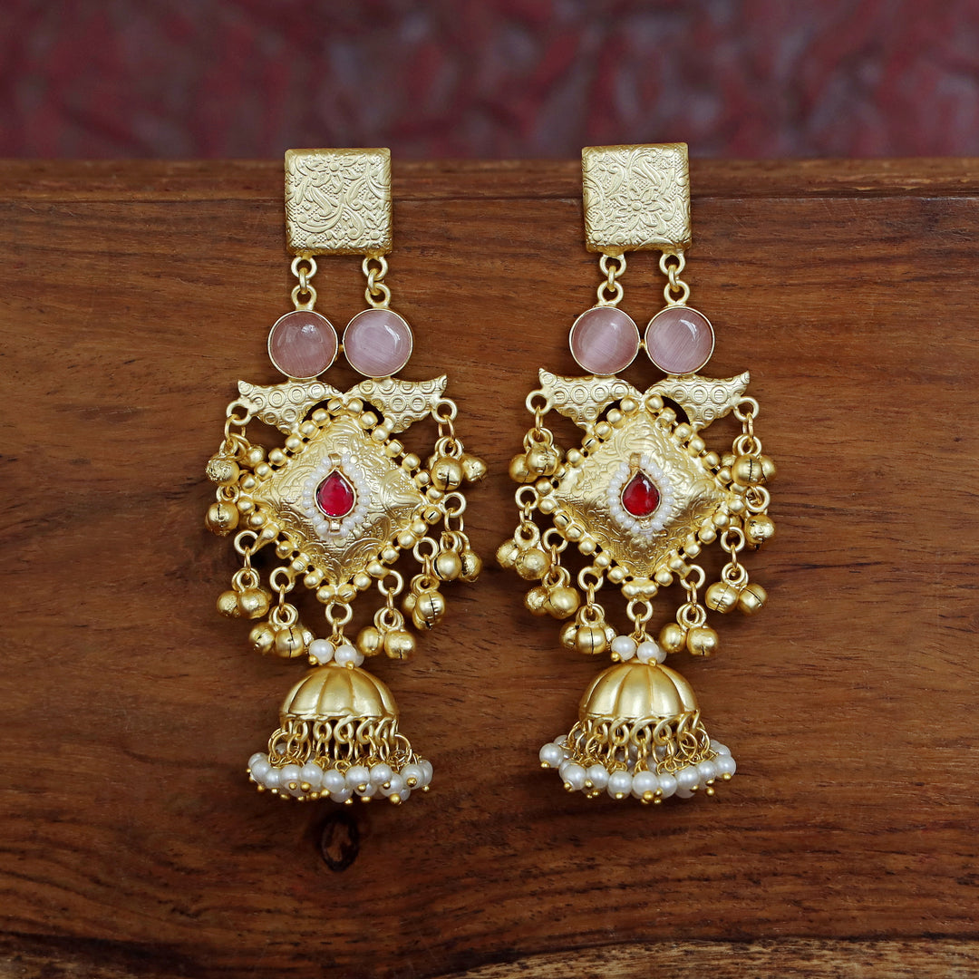 Akshara Golden Diamond Ghungroo Earring