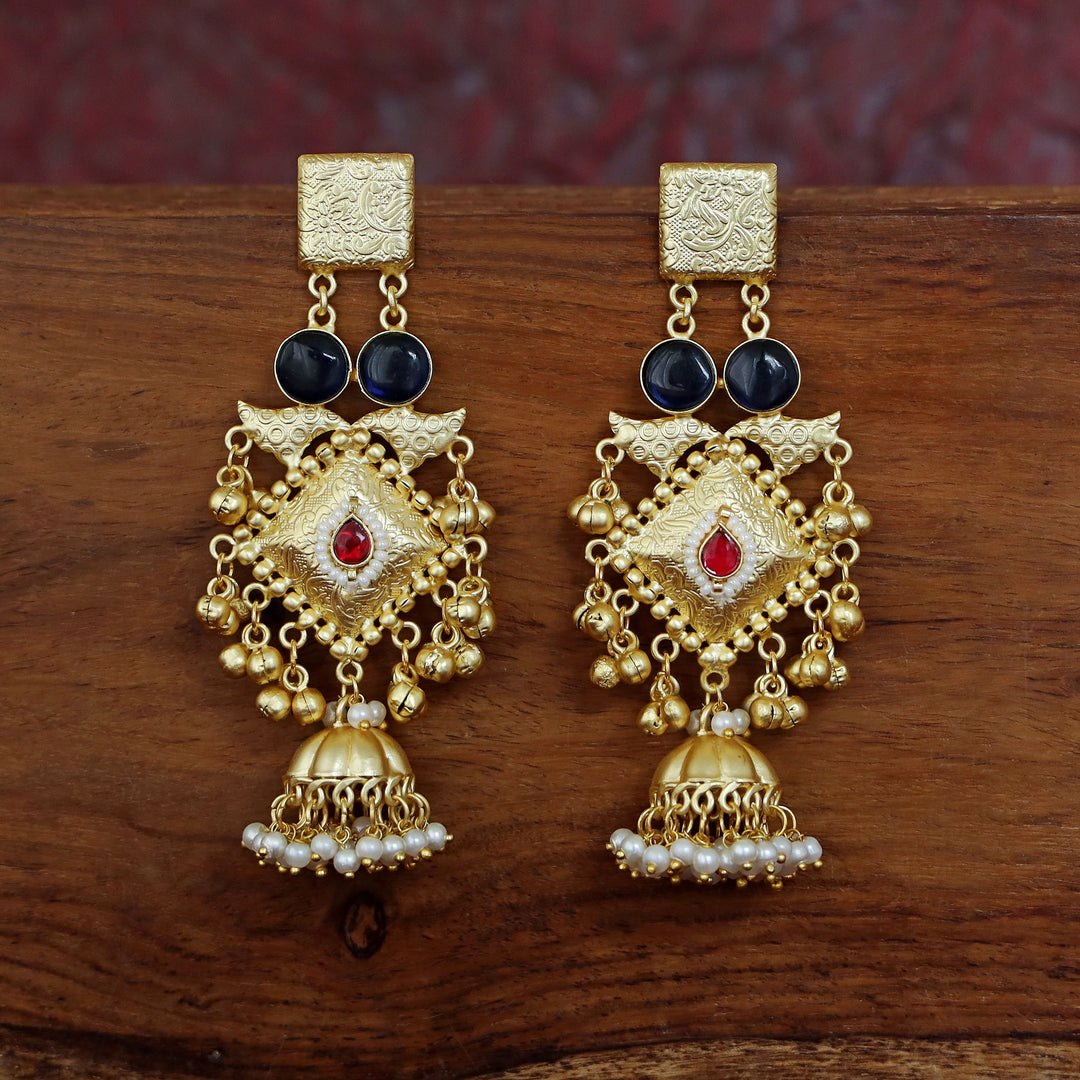 Akshara Golden Diamond Ghungroo Earring