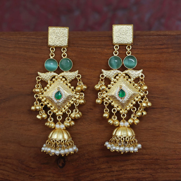 Akshara Golden Diamond Ghungroo Earring