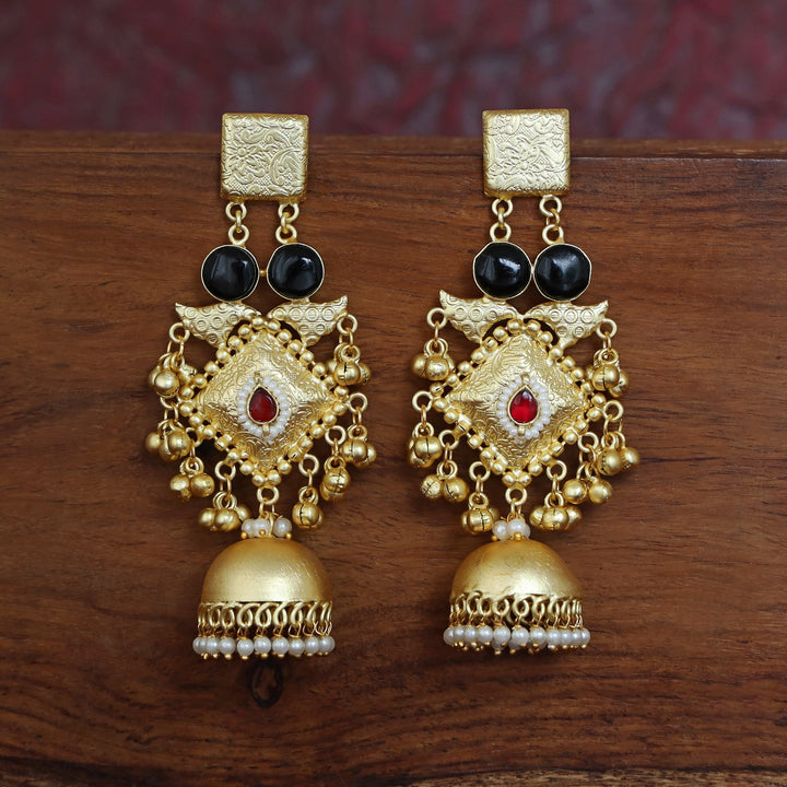 Akshara Golden Diamond Ghungroo Earring