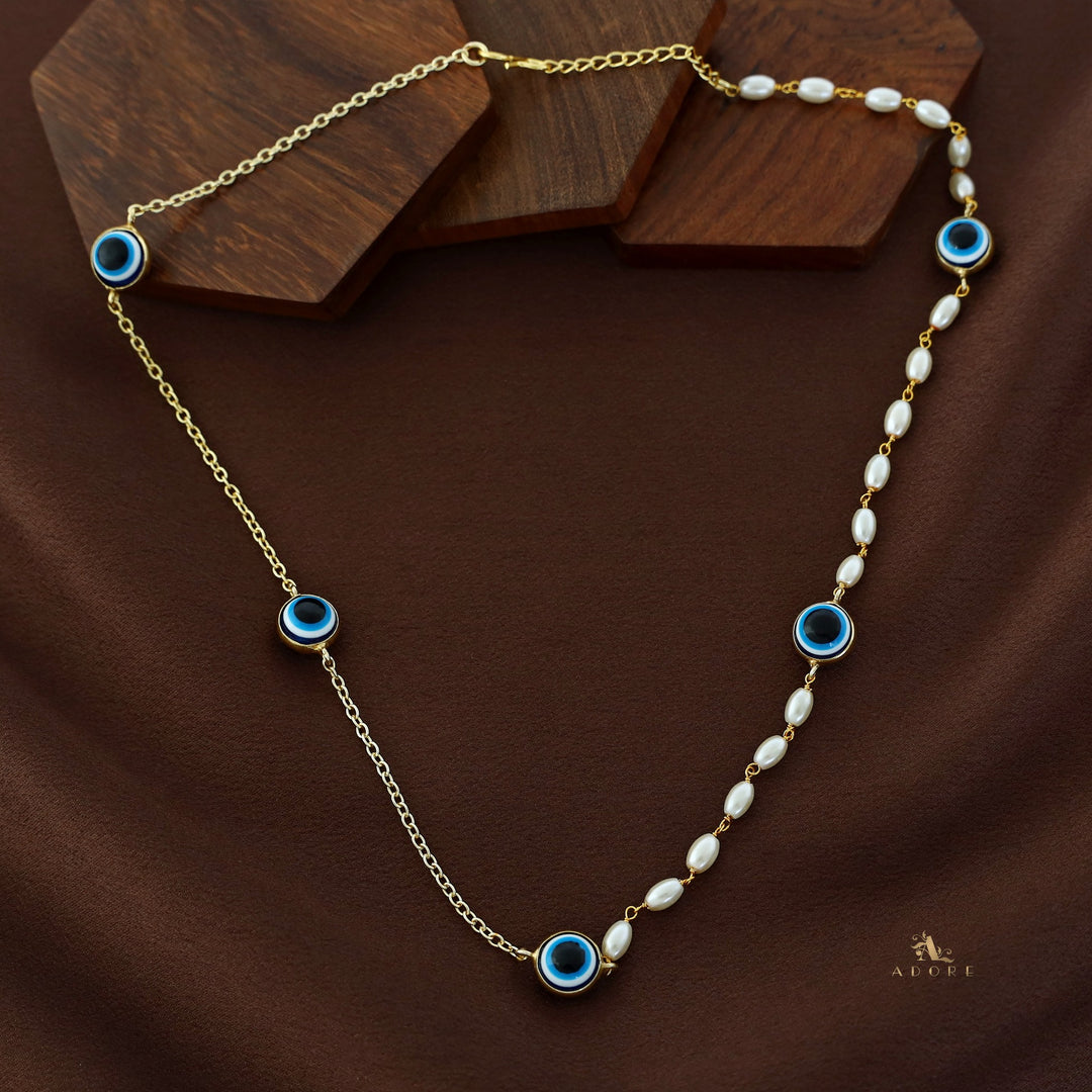 Daphne Evil Eye Pearl Neckpiece