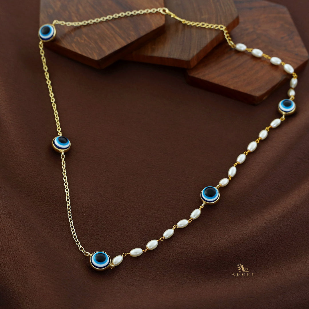 Daphne Evil Eye Pearl Neckpiece