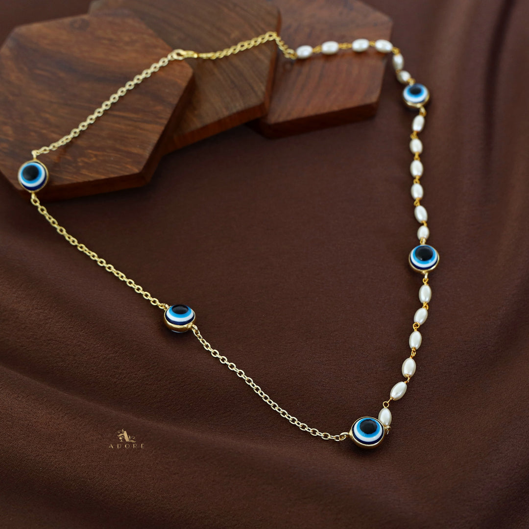 Daphne Evil Eye Pearl Neckpiece