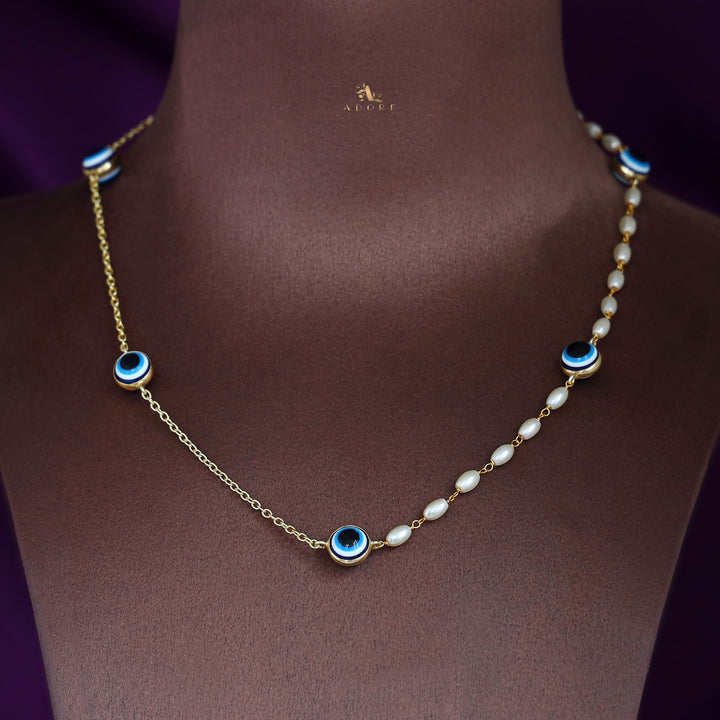 Daphne Evil Eye Pearl Neckpiece