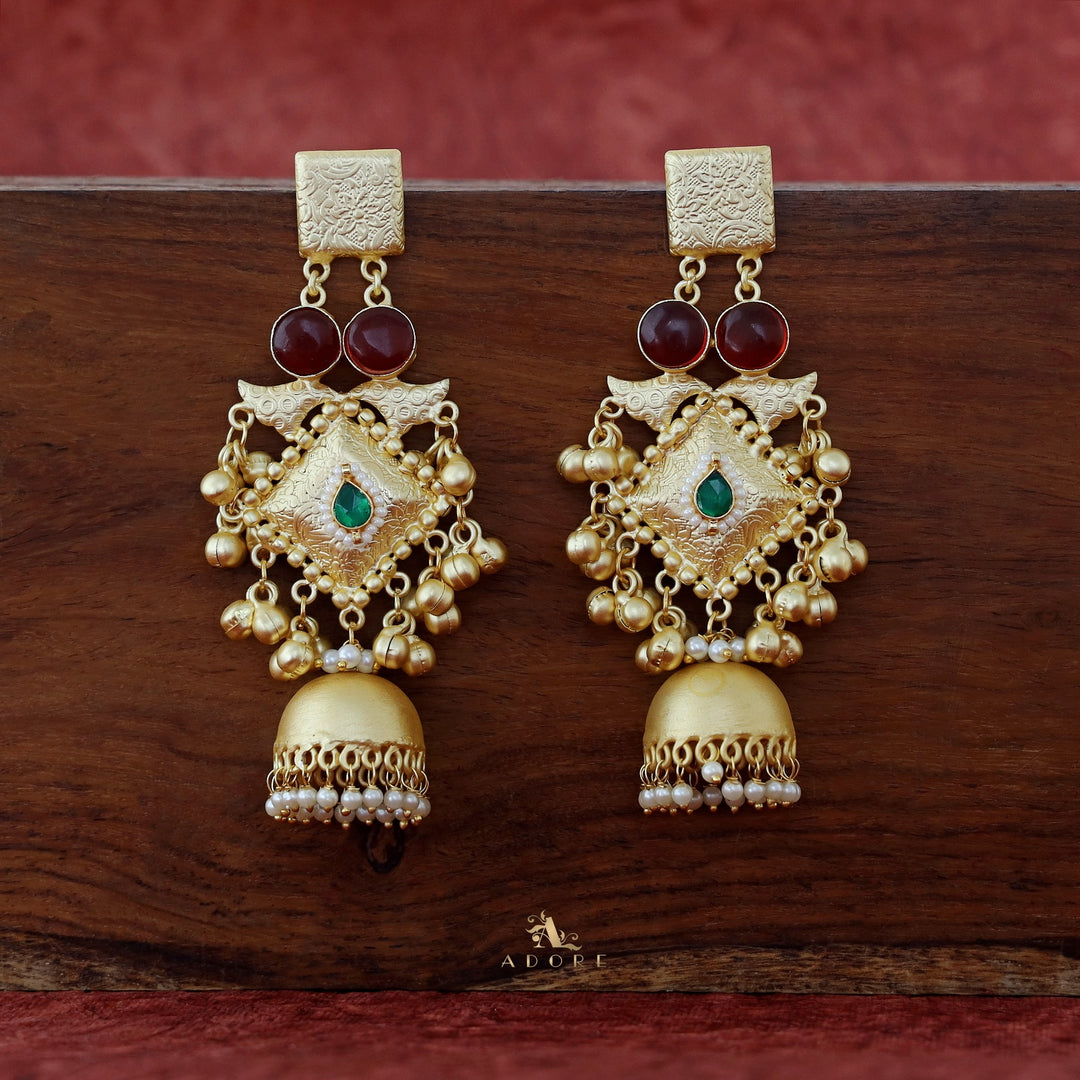 Akshara Golden Diamond Ghungroo Earring