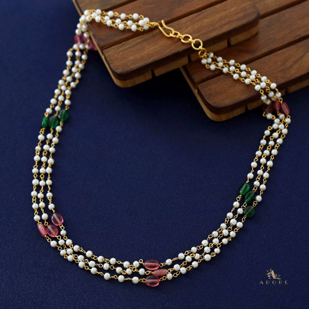 Tenille 3 Layer Multicolour Pearl Neckpiece