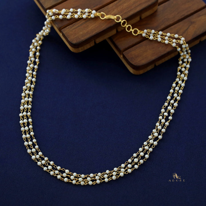 Deepa Vedha 3 Layer Pearl Chain Neckpiece