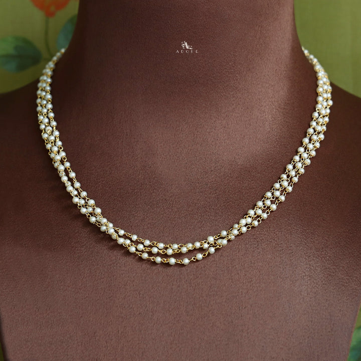 Deepa Vedha 3 Layer Pearl Chain Neckpiece