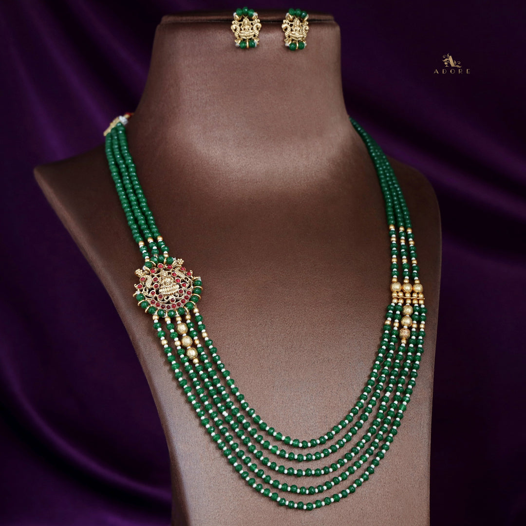 Lakshmi Devi Layered Neckpiece With Stud