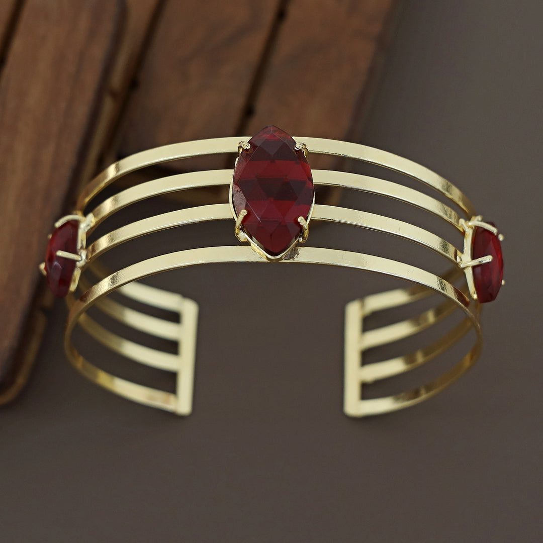 Golden 4 Layer Glossy Ellipse Bangle