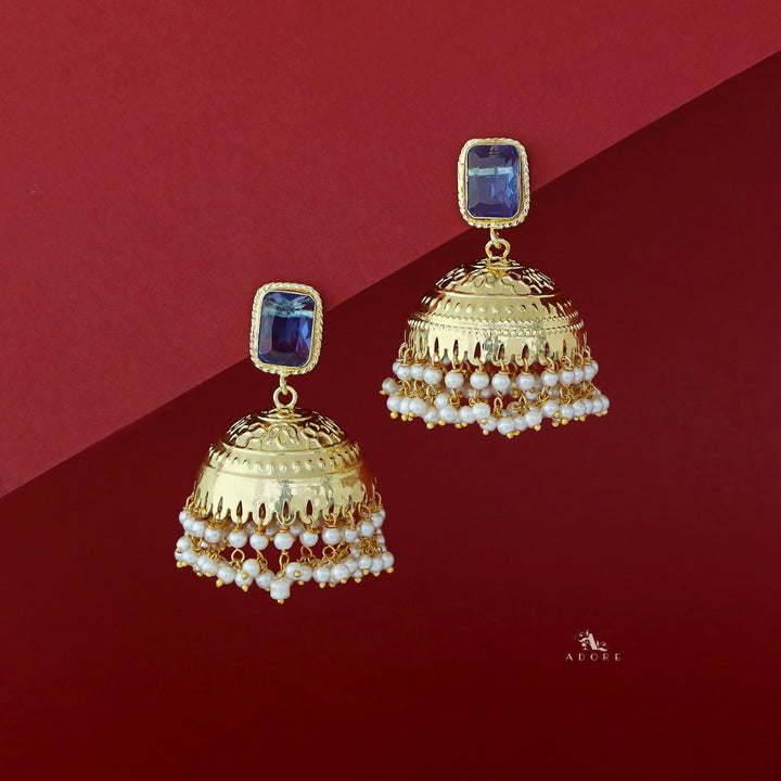 Sangria Golden Pearl Jhumka